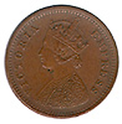 1/12 Anna (Queen Victoria Empress), Bronze Coin obverse