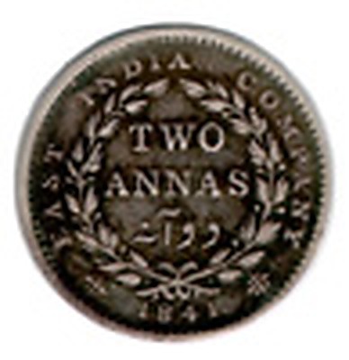 Two Annas, Silver Coin reverse