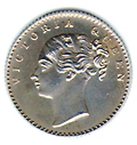 Quarter Rupee, Silver Coin obverse