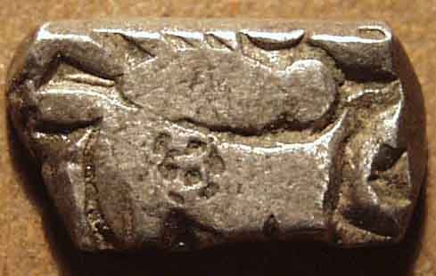 Surasena Janapada Silver 1/2 Karshapana, Silver Coin obverse