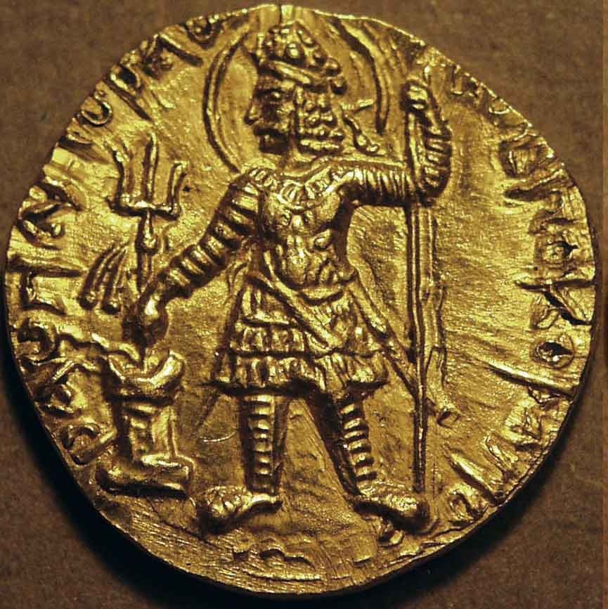 Vasudeva I 1/4 Dinar, Gold Coin obverse