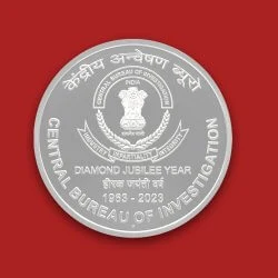 Diamond Jubilee of Central Bureau of Investigation (CBI), ₹60 Silver Coin obverse
