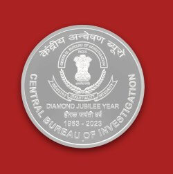 Diamond Jubilee of Central Bureau of Investigation (CBI), ₹60 Silver Coin reverse