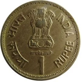 1 Rupee - Rajiv Gandhi, Copper-nickel Coin obverse