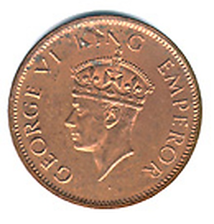 1/4 Anna (George VI), Bronze Coin obverse