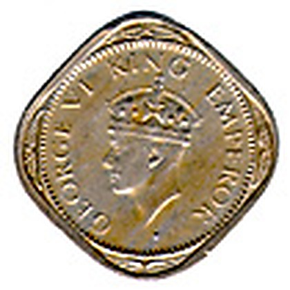 1/2 Anna (George VI), Bronze Coin obverse