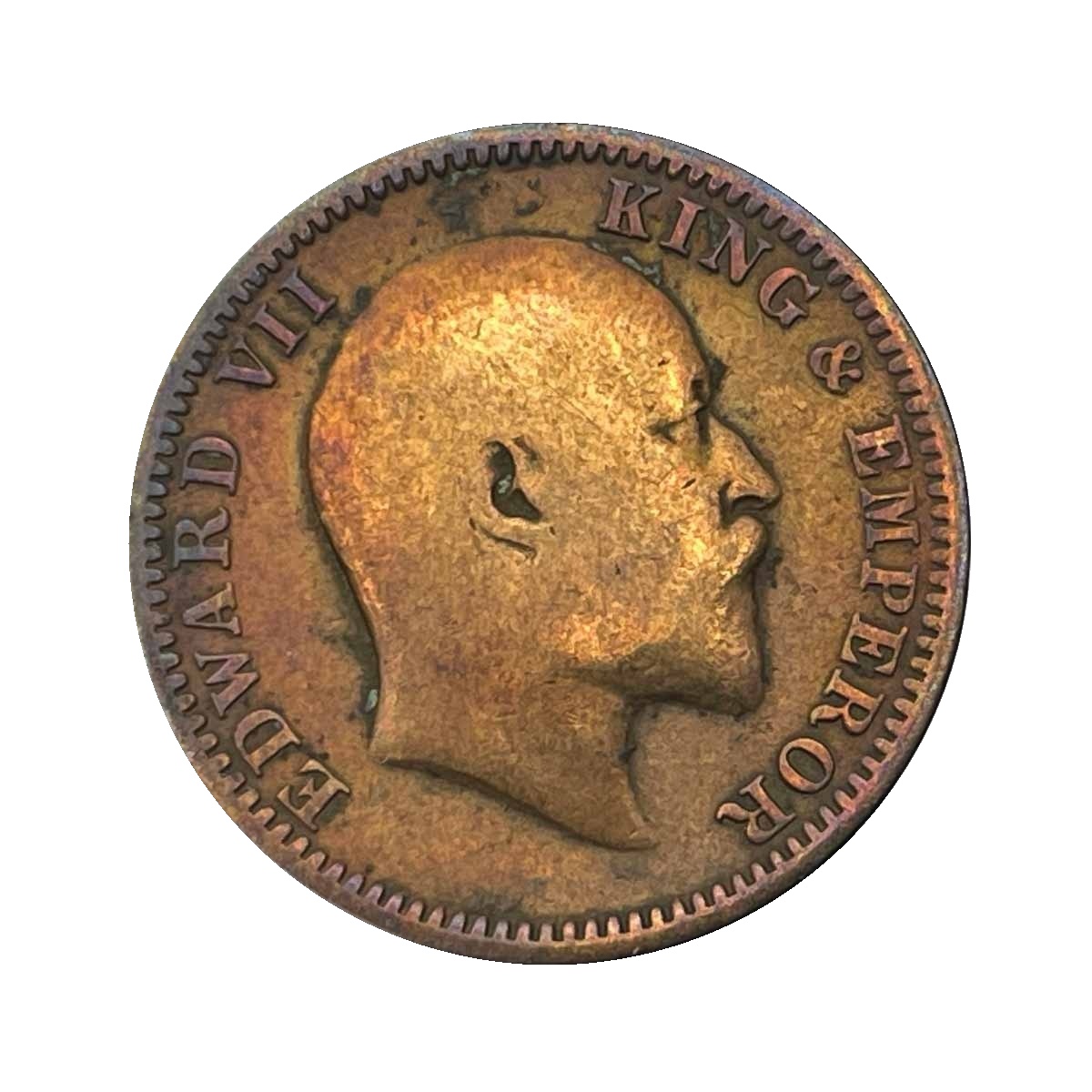 One 1/4 Anna Edward VII King & Emperor 1908 Copper Coin, Princely State Of Sailana, Copper Coin reverse