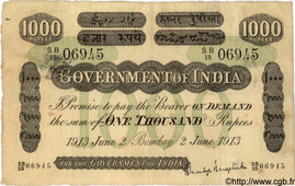 1000 Rupees (Bombay) 1915 (1909-1927)