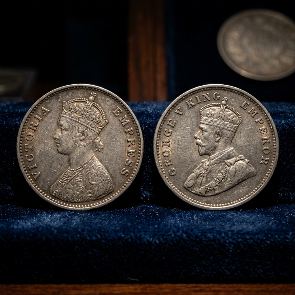 British India silver rupee style coin