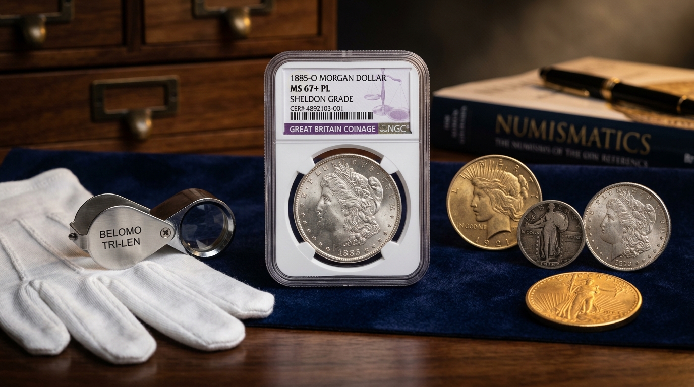 Certified Mint State coin with bright radial mint luster and zero wear