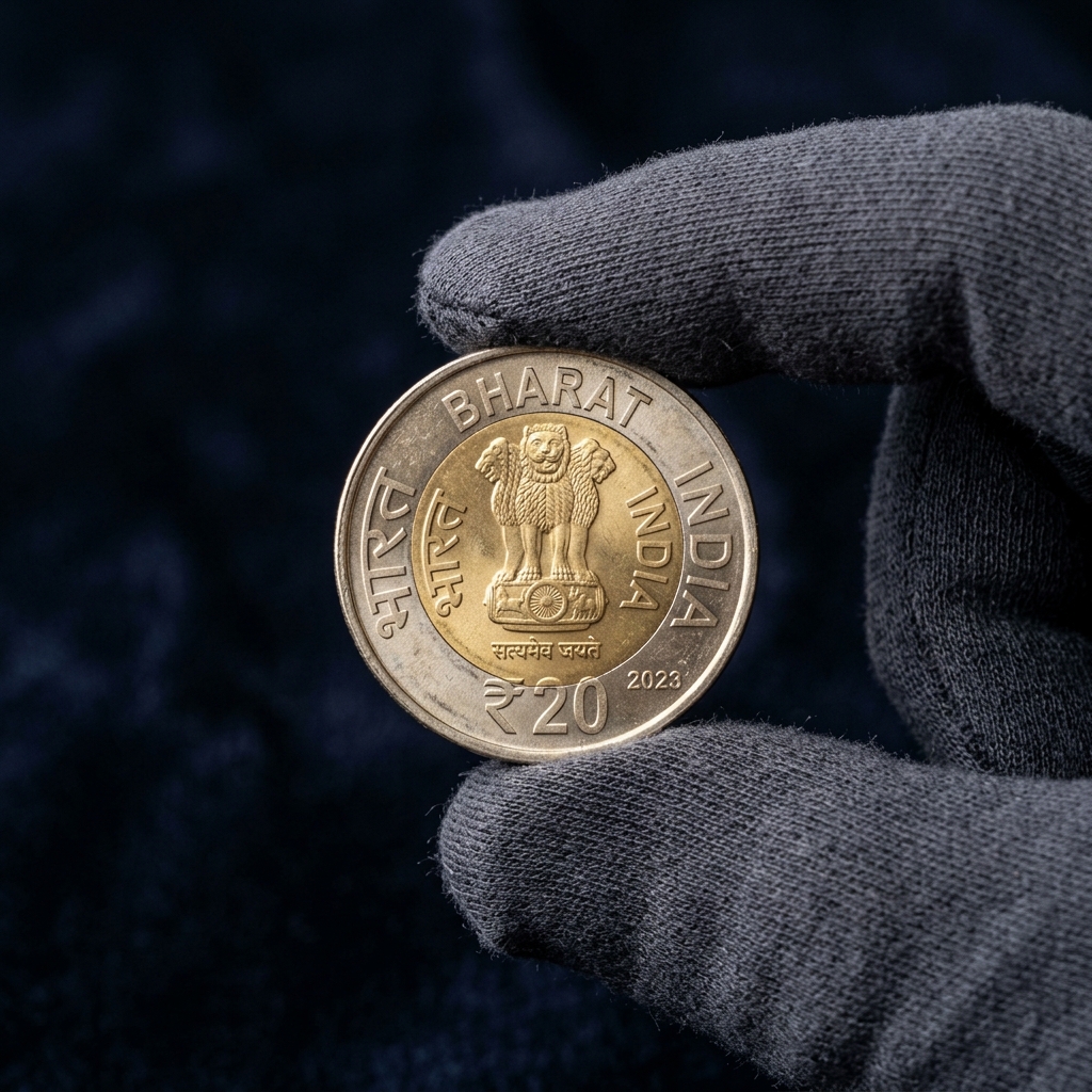 Coin identification details showing symbols and inscription areas